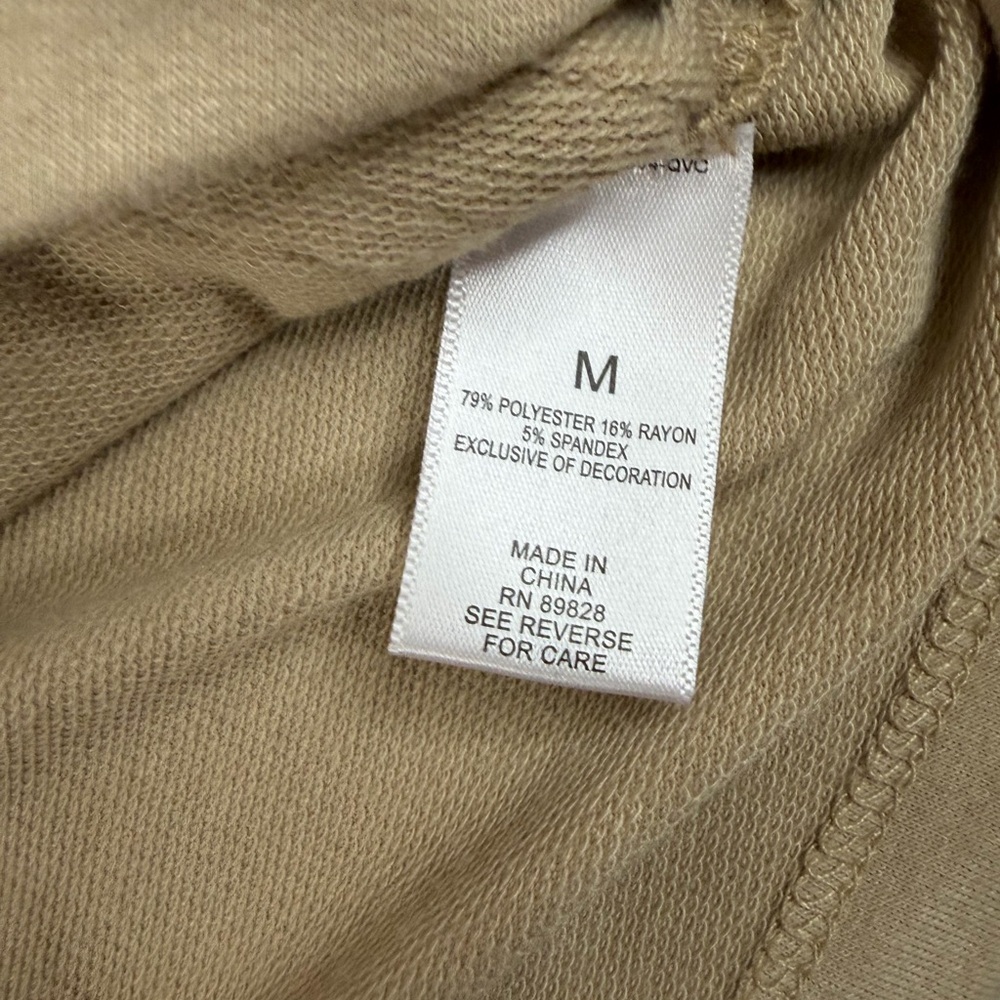 LOGO Lori Goldstein Hooded Zip-Up Medium Beige Jacket - Picture 8 of 11